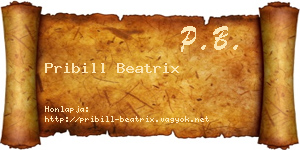 Pribill Beatrix névjegykártya