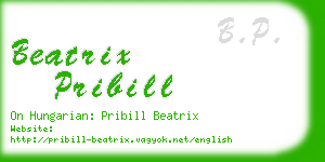 beatrix pribill business card
